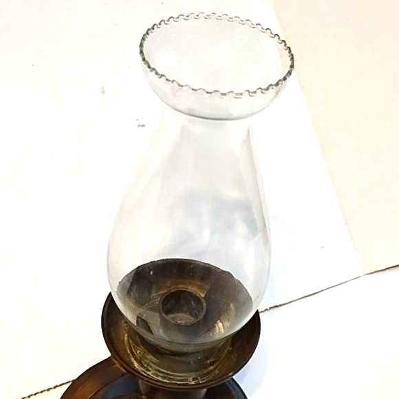 Hurricane Glass Globe Brass Candle Holder - Picture 3 of 9